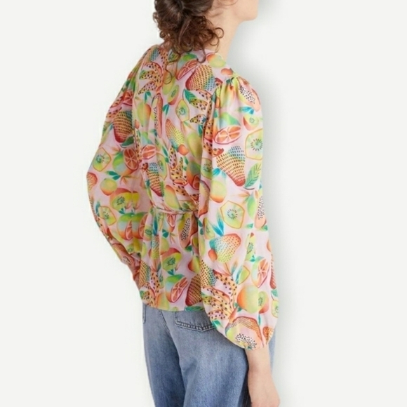 Farm Rio Rainforest Wrap Blouse Size S - Picture 10 of 11